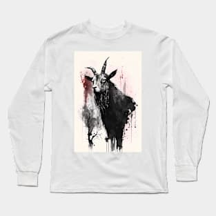 Ink Portrait of a Goat Long Sleeve T-Shirt